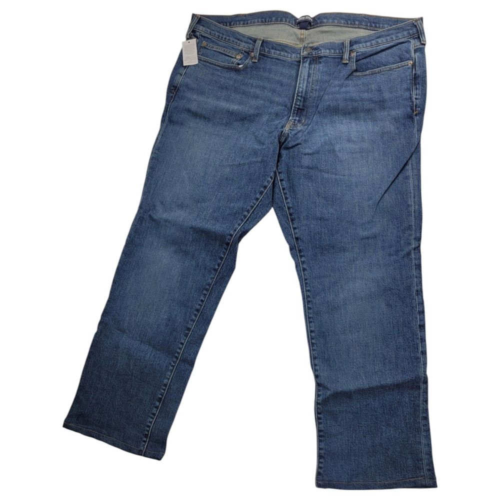 NWT Lands' End Square‎ Rigger Men's Straight Fit Stretch Denim Jeans Blue 44x29